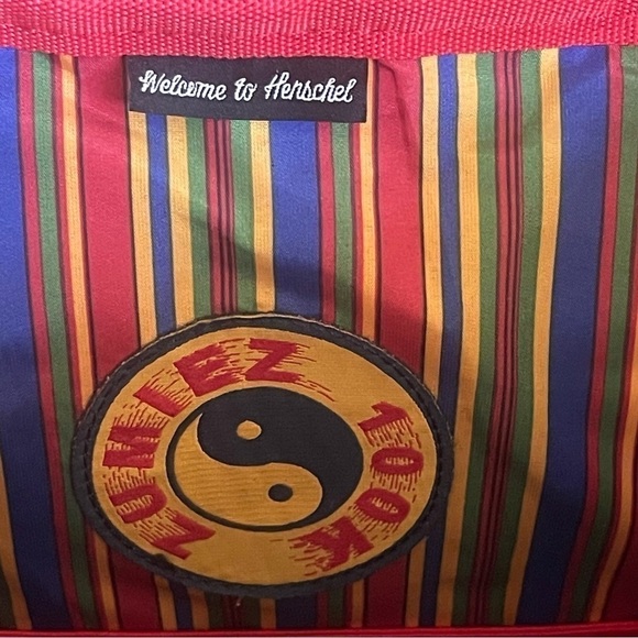 Herschel Supply & Co Y2K Backpack Yin Yang Pattern Vintage Blue Red Yellow - Picture 10 of 16